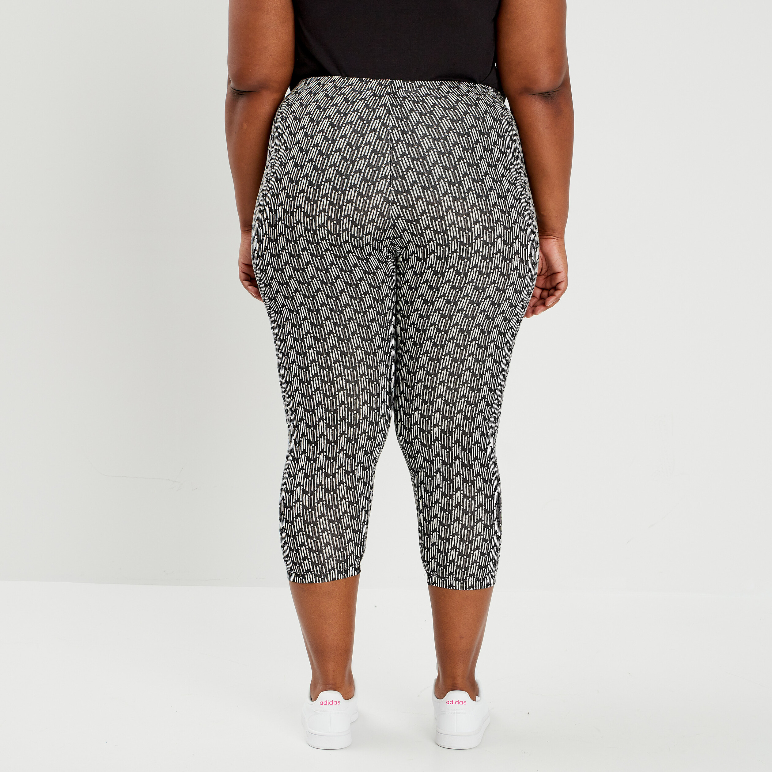 Legging 7 8ème taille standard noir femme grande taille | La Halle