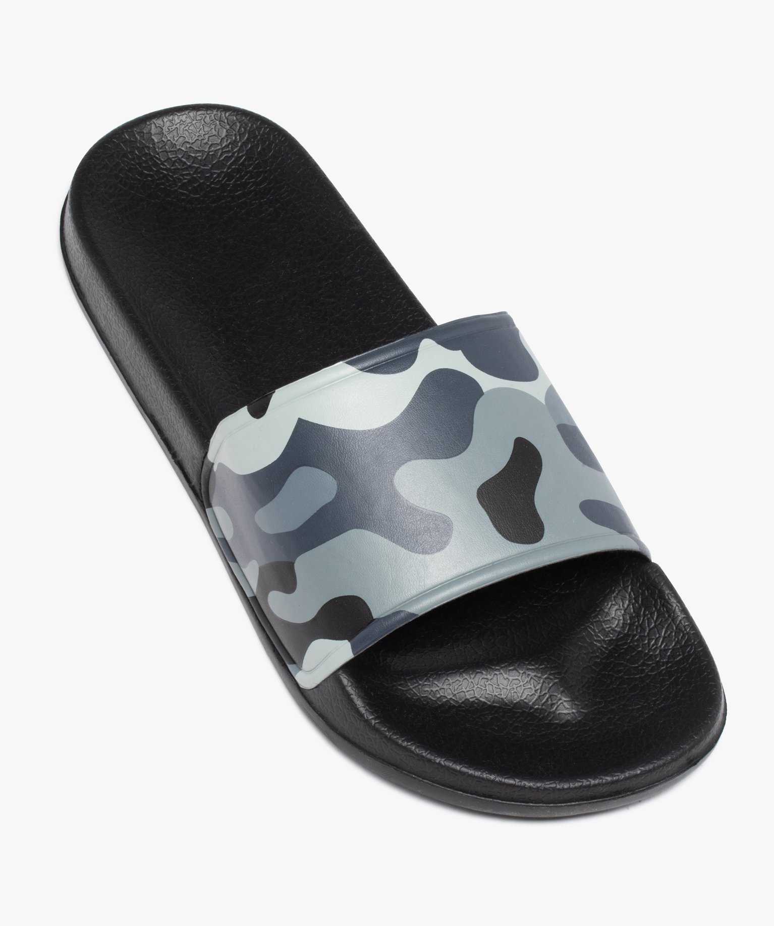 Mules de piscine homme imprimées camouflage gris | GEMO