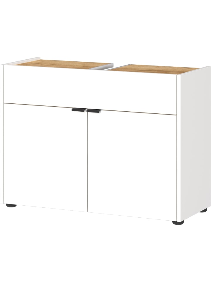 KADIMA DESIGN Stoßfester Unterschrank mit Siphonaussparung, 80x34x60 cm, Easy-Clean in Weiß-Beige günstig kaufen onesize