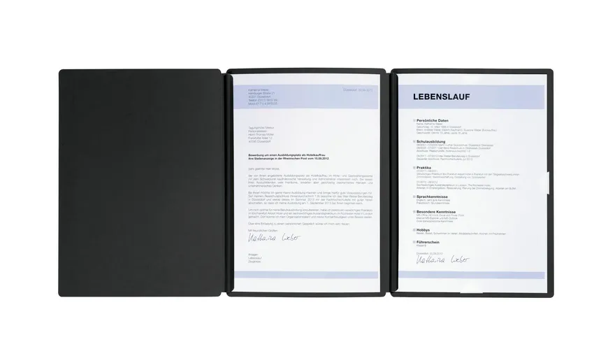 PAGNA Bewerbungsmappe Spirit Basic 3-tlg. schwarz schwarz