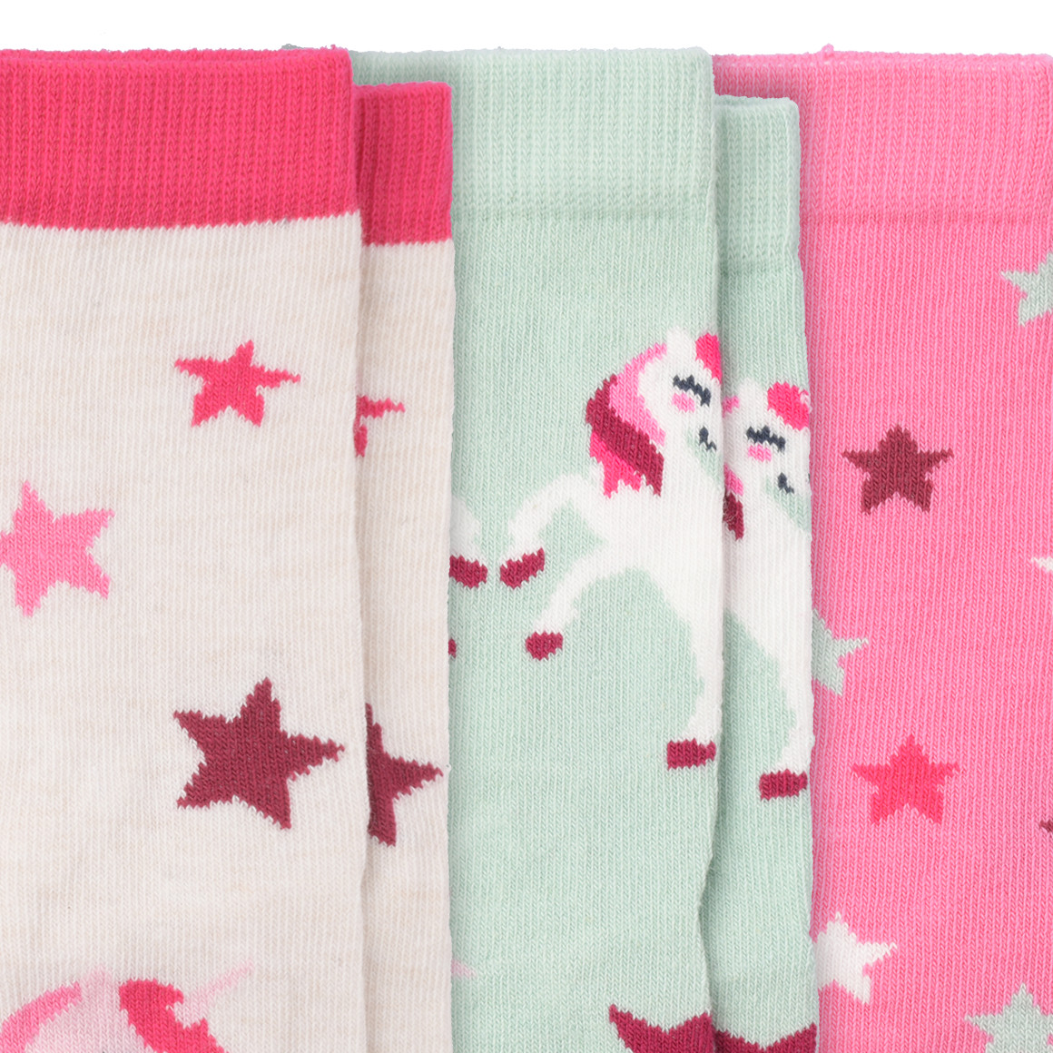 3 Paar Mädchen Socken im Muster-Mix