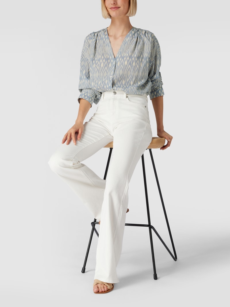 Bluse im Oversized-Look in bleu meliert