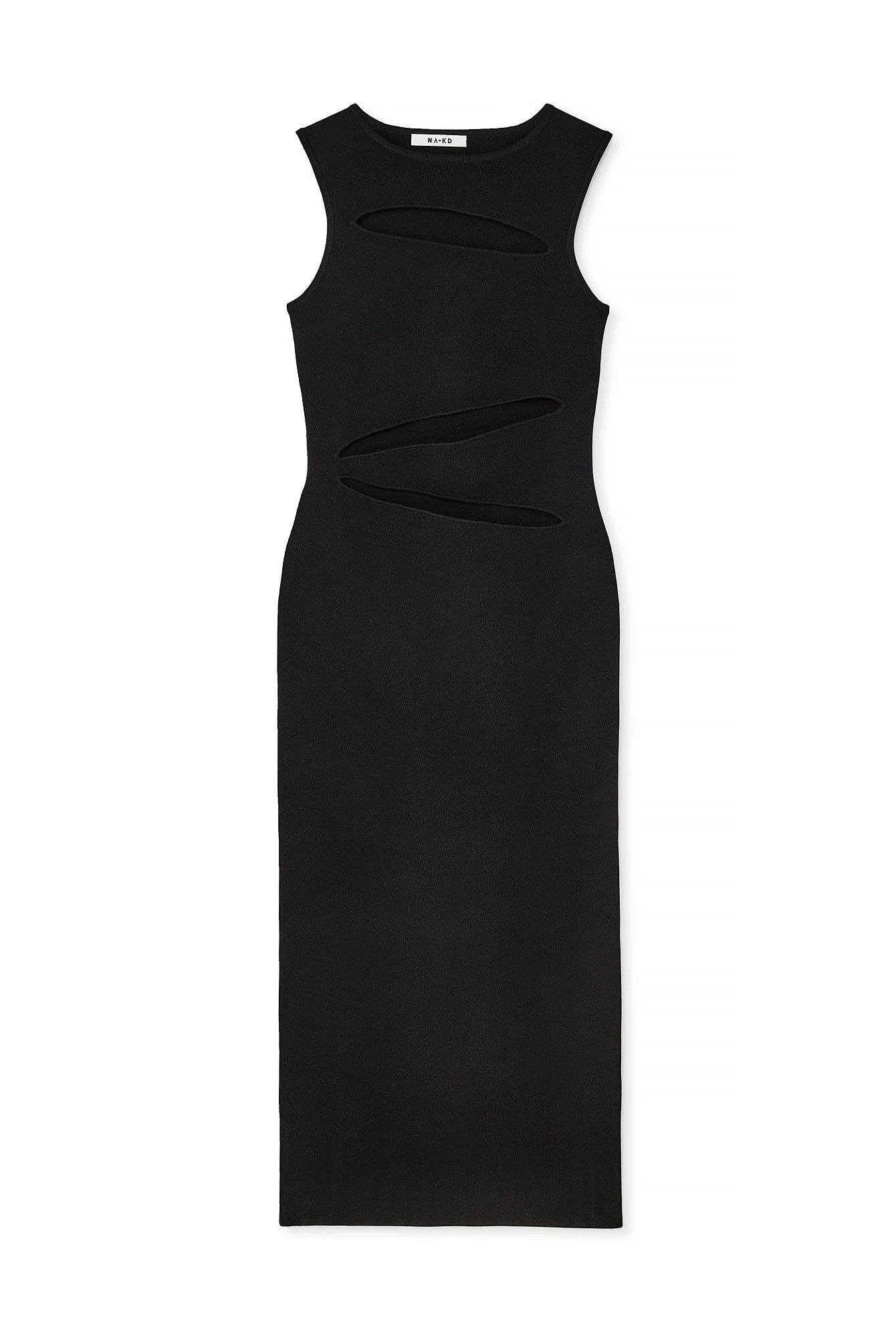 Fein gestricktes Maxikleid mit Cut-Outs