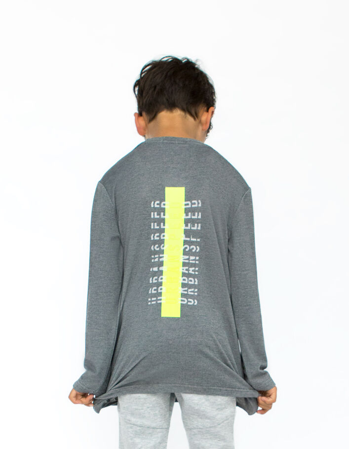 T-shirt gris détail poche floquée garçon