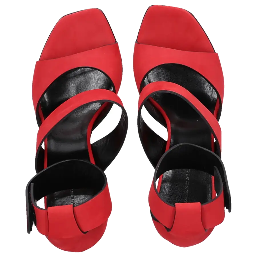 Balenciaga - Plateausandalen Kalbsleder Nubukleder rot - rot