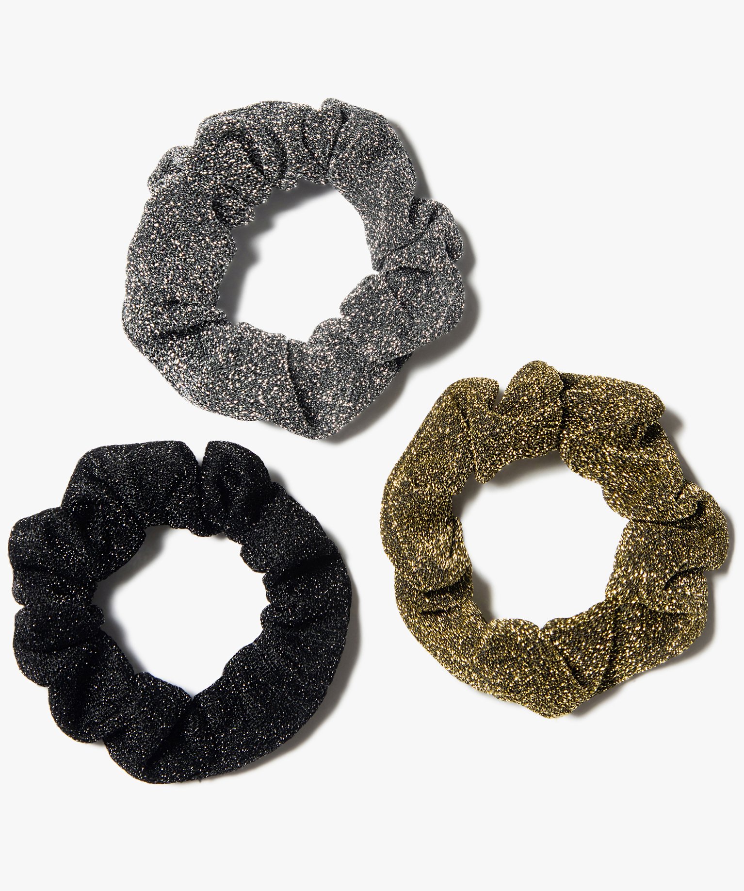 Chouchou fille à paillettes (lot de 3) argent | GEMO