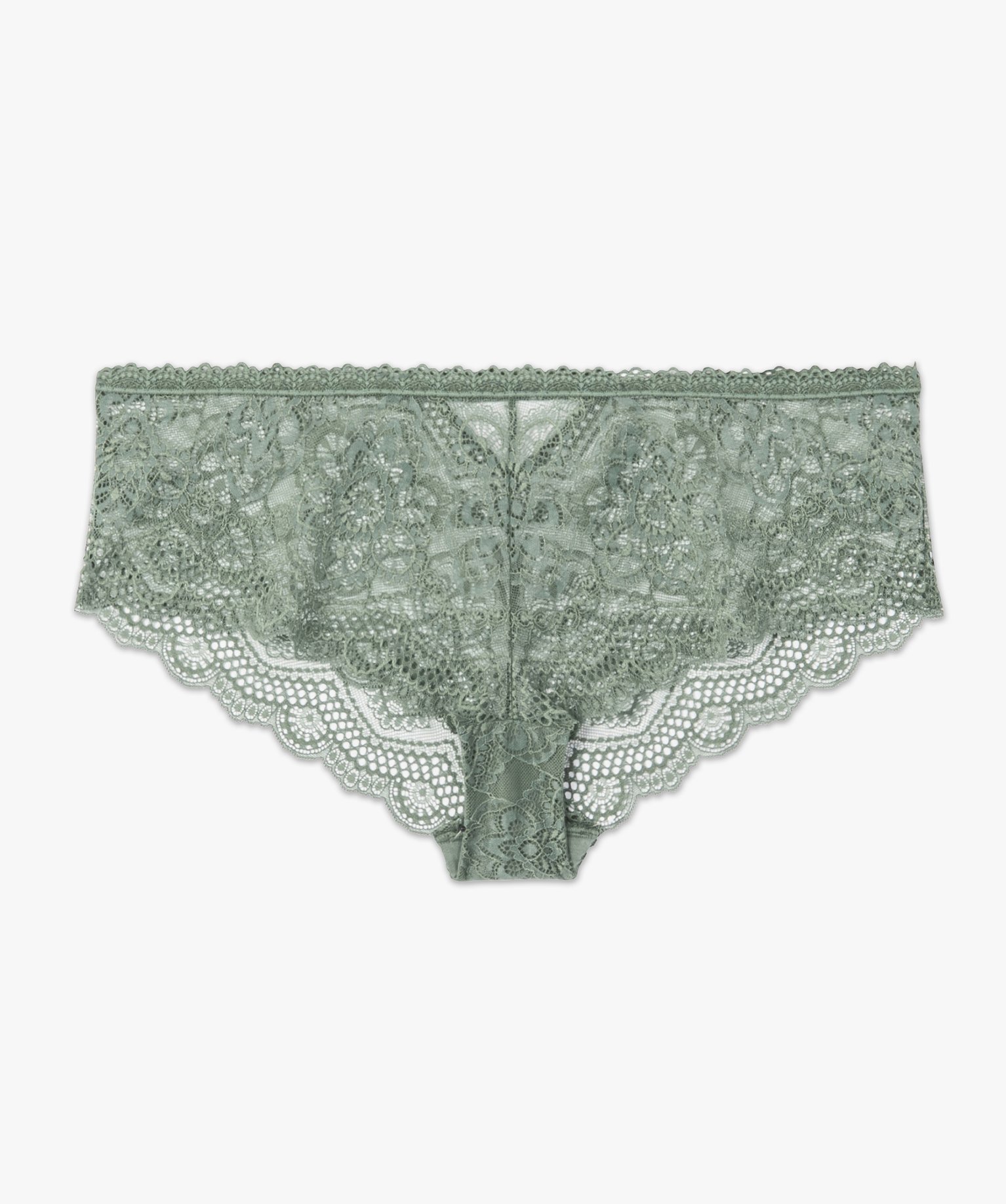 Shorty femme grande taille en dentelle kaki | GEMO