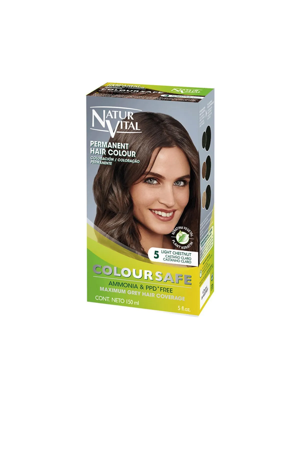Natur Vital  Coloursafe Tinte Permanente #5-castaño Claro 150 ml