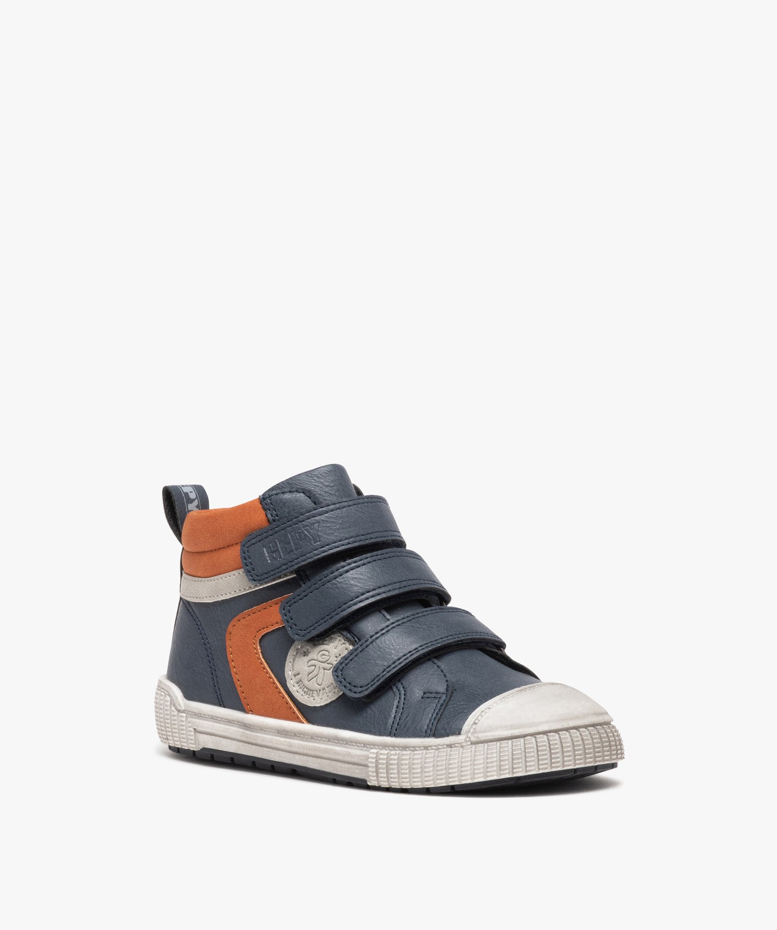 Baskets Garçon mid-cut à triple scratch - Gepy bleu | GEMO