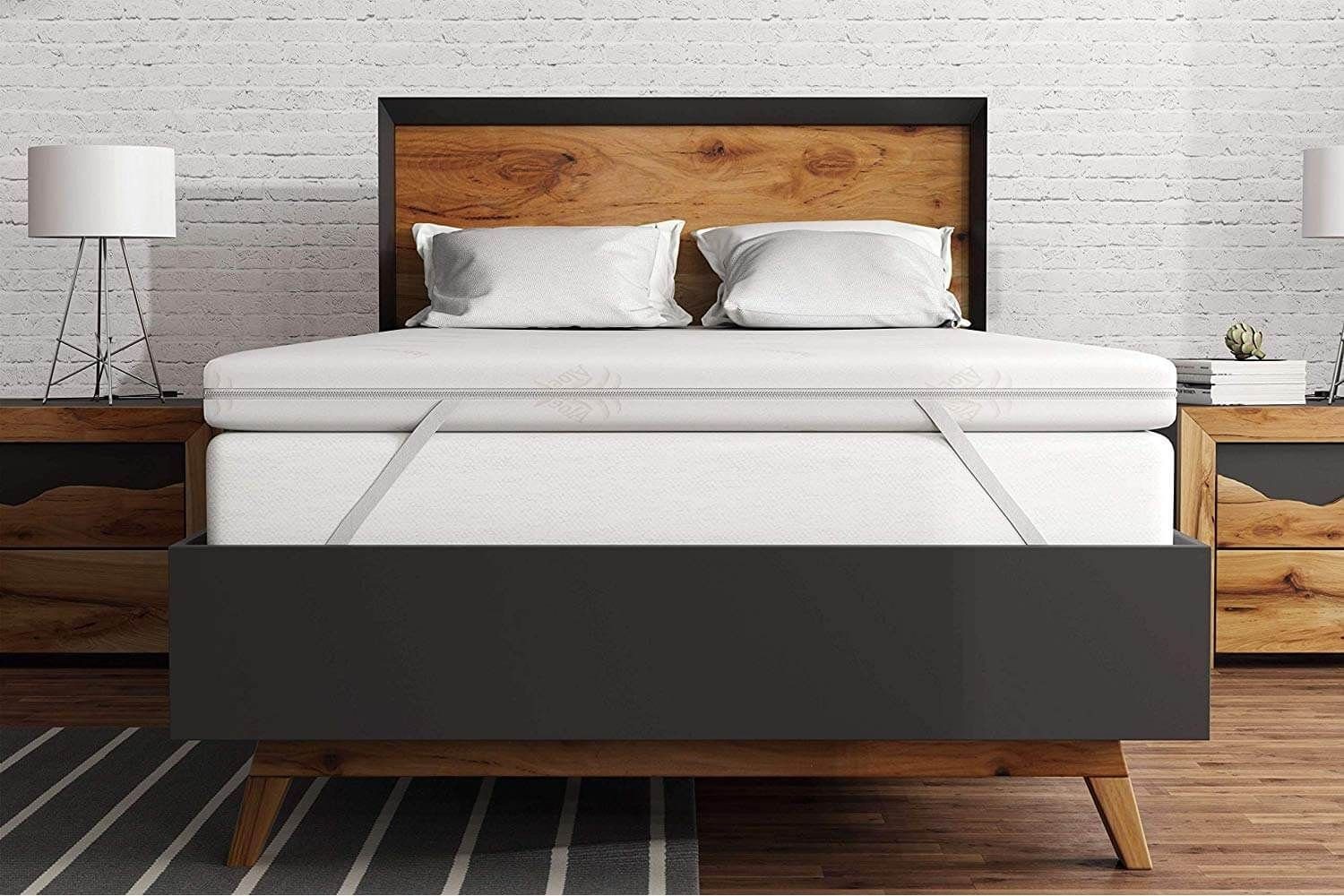 Topper Visco Topper, Tanato, 6 cm hoch, Viscoschaum, Aloe vera Waschbar Bezug mit Gummiband, Matratzenauflage Viscoschaum, Memory Topper, Atmungsaktive und Bequeme H2 Memoryschaum Matratzenauflage für Boxspringbett und Unbequeme Betten Schlafsofa, 90