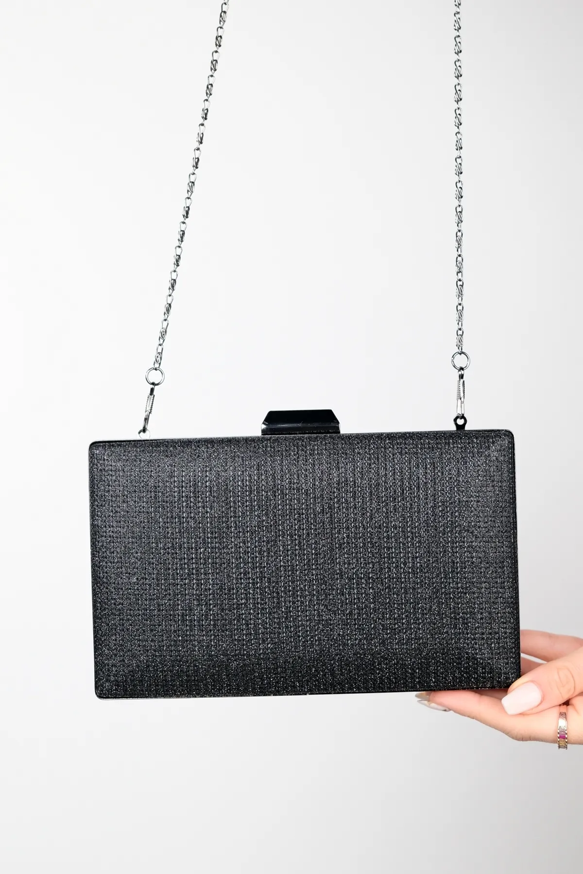 LuviShoes  HEROLD Schwarze Glitzer-Abendtasche für Damen