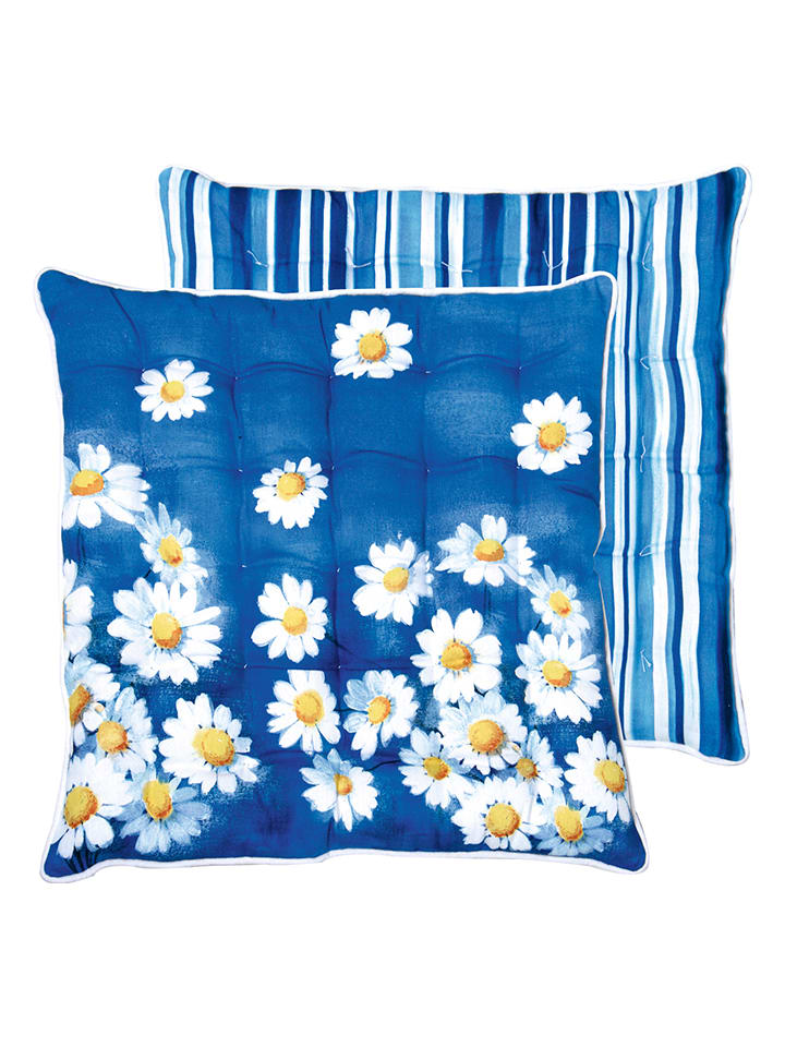IHR Sitzkissen in Blau/ Weiß - (L)45 x (B)45 cm günstig kaufen onesize