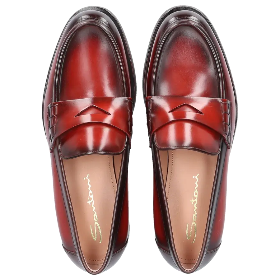 Santoni - Loafer 59462 Kalbsleder - rot