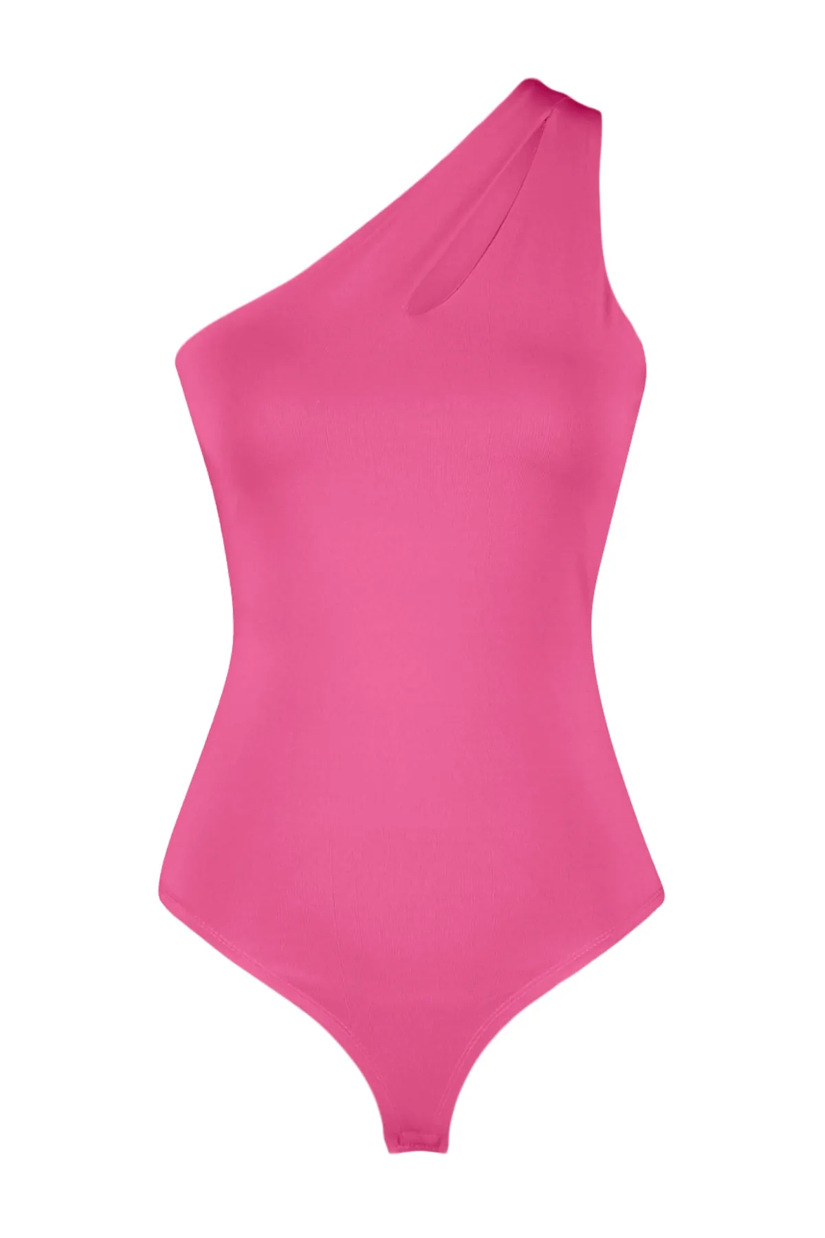 Trendyol Collection  Rosa, asymmetrischer Kragen, Cut-Out, Stretch-Strickbody mit Druckknöpfen TWOSS23BD00014
