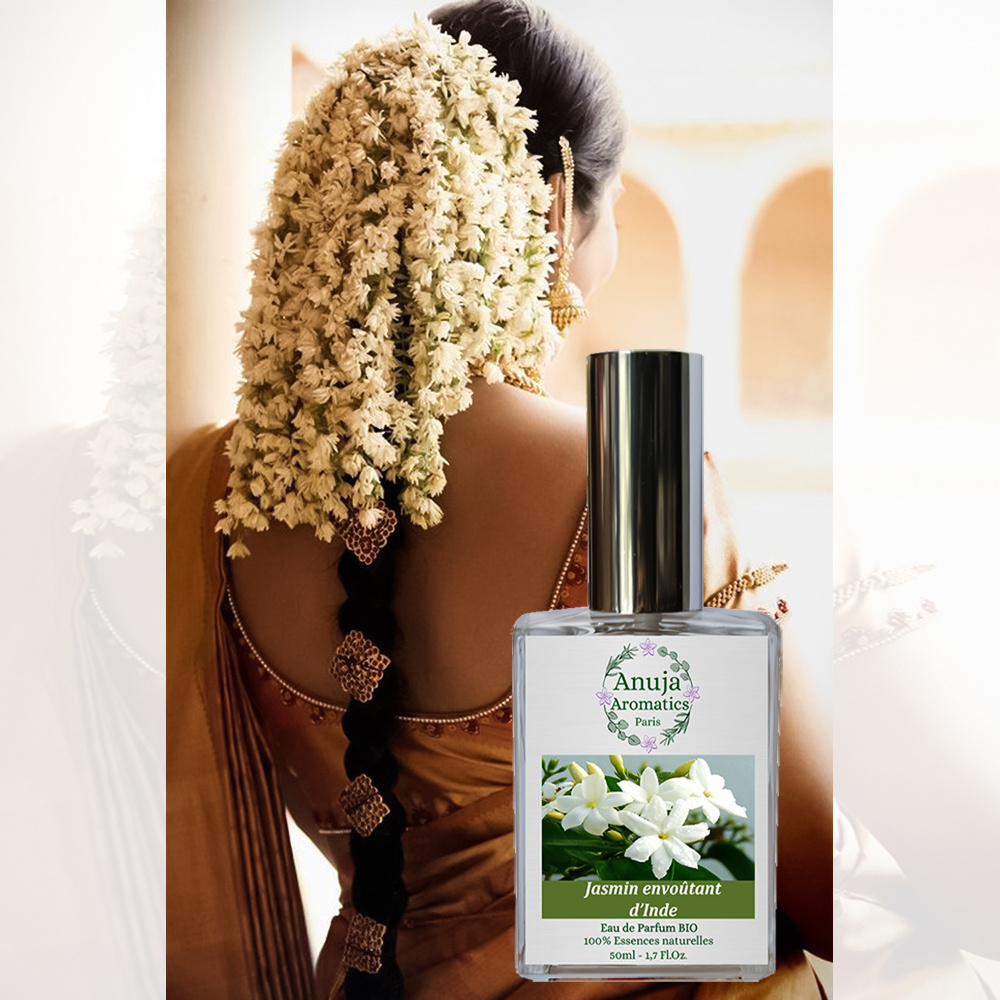 anuja aromatics Jasmin Envoûtant d'Inde Eau de Parfum Bio aux Essences 100 % Naturelles