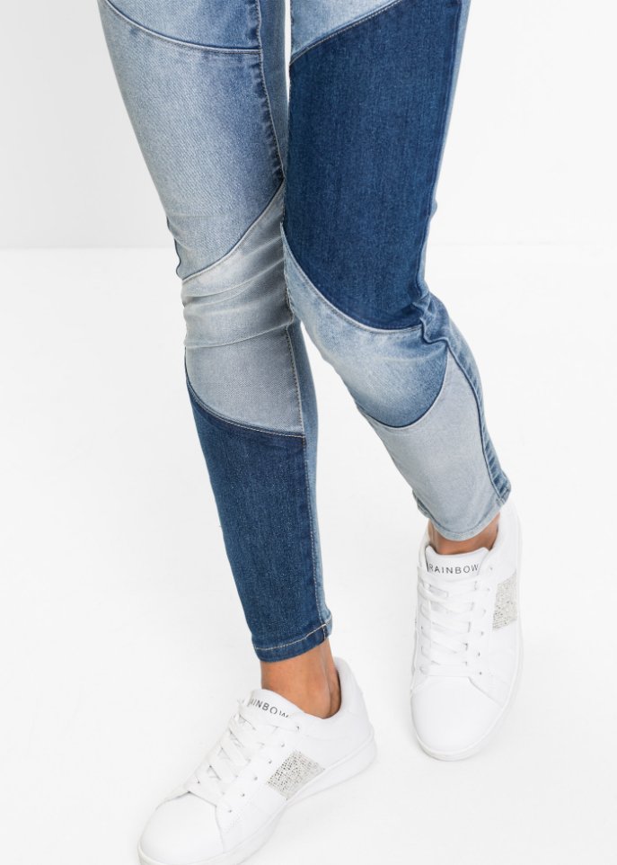 Skinny Jeans mit dreieckigen Einsätzen