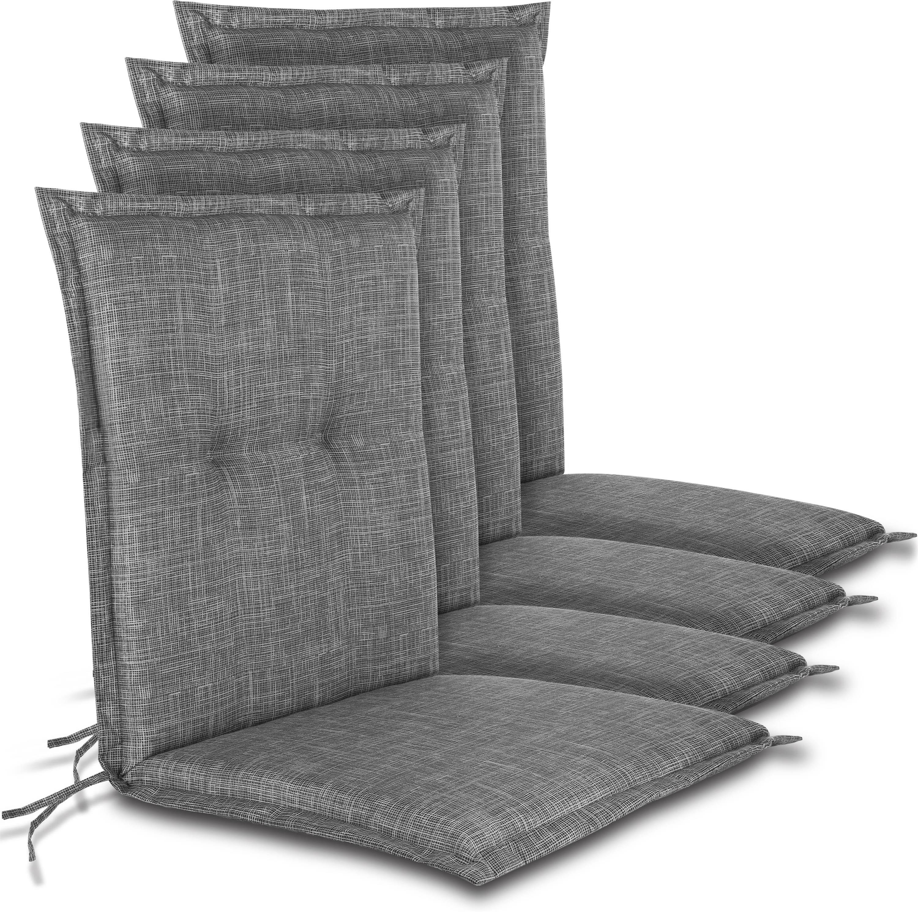 Aspero Sitzauflage 4 Stuhlauflagen Niedriglehner, (Set), Wasserabweisend
