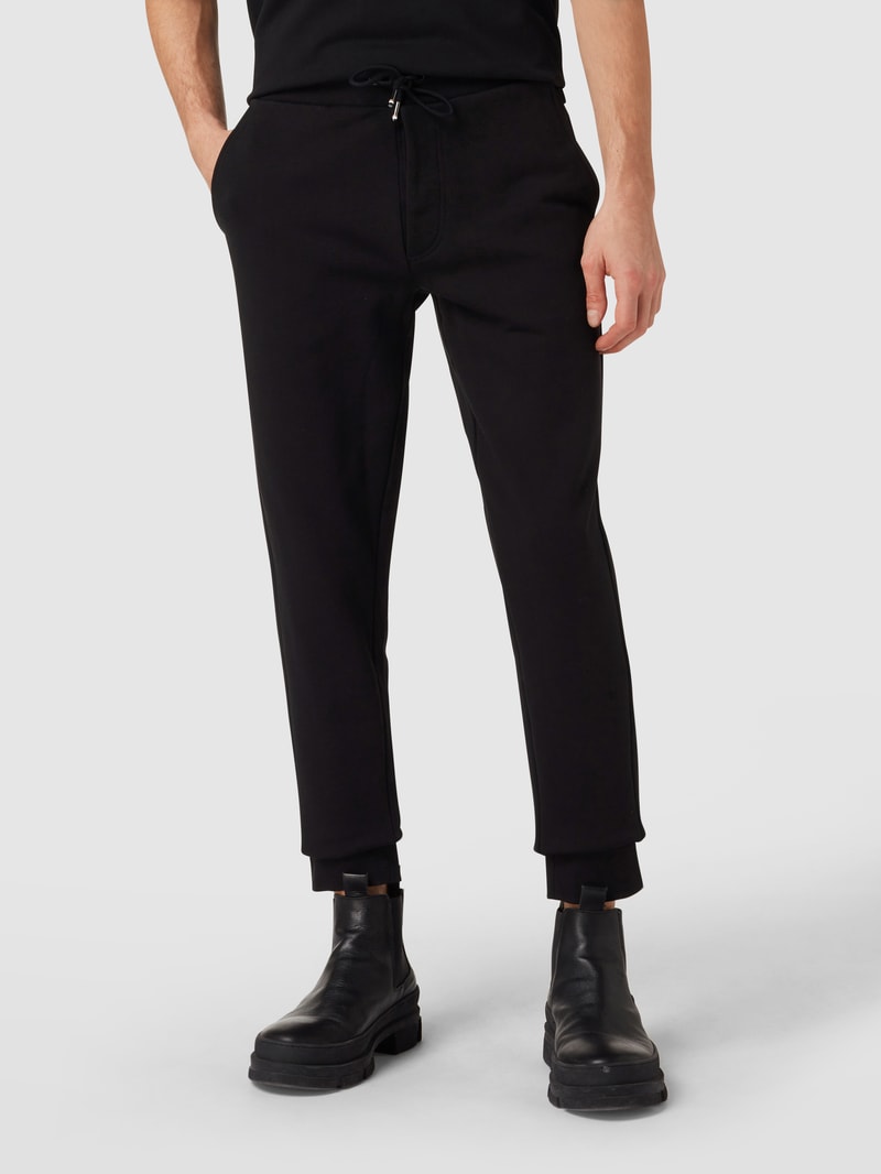 Sweathose mit Label-Details Modell 'Lamont' in schwarz