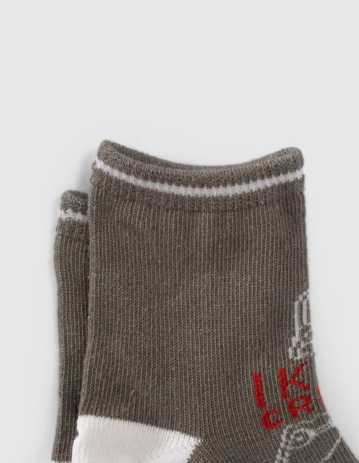 Chaussettes kaki et écrues côtelées bébé garçon