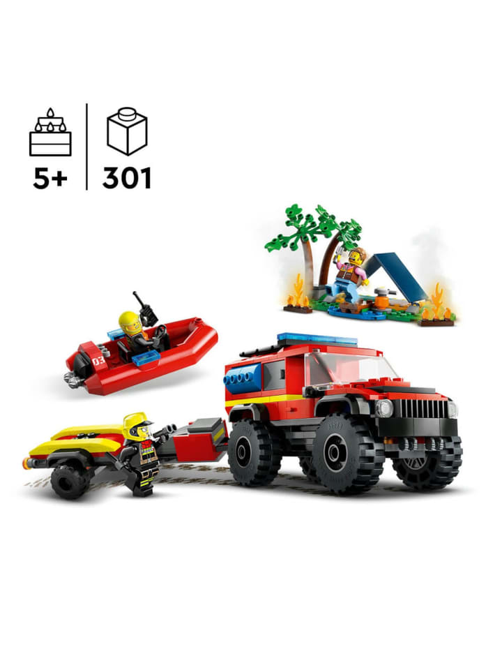 LEGO City Feuerwehrgeländewagen mit Rettungsboot in Mehrfarbig ab 5 Jahre günstig kaufen onesize
