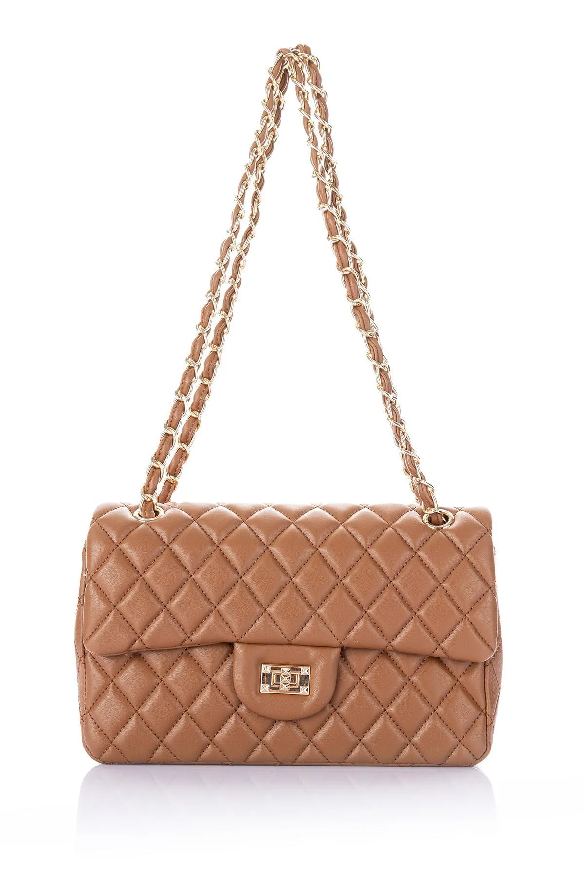 Getcho  Jadas Damen-Schultertasche und Umhängetasche mit Kettenriemen, gesteppt