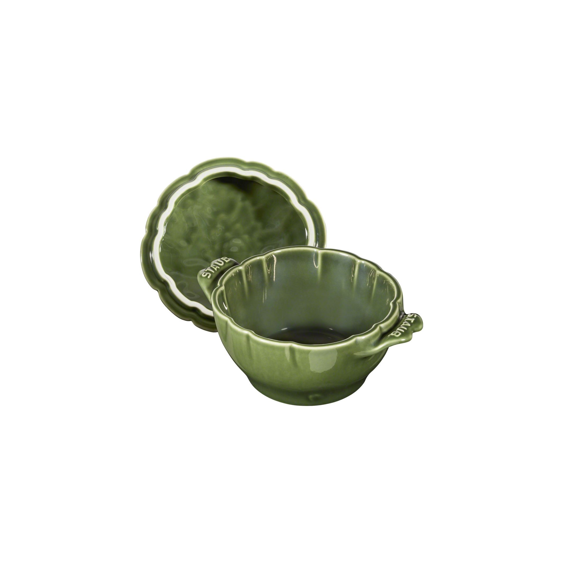 Cocotte 13 cm, Artischocke, Basilikum-Grün, Keramik