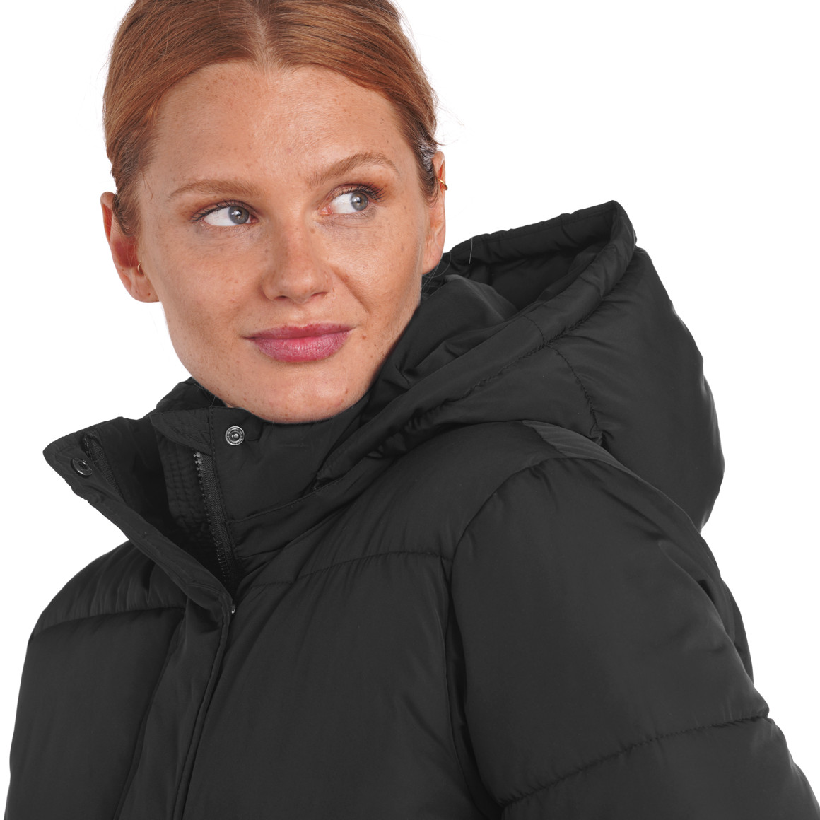 Damen Steppmantel mit abnehmbarer Kapuze