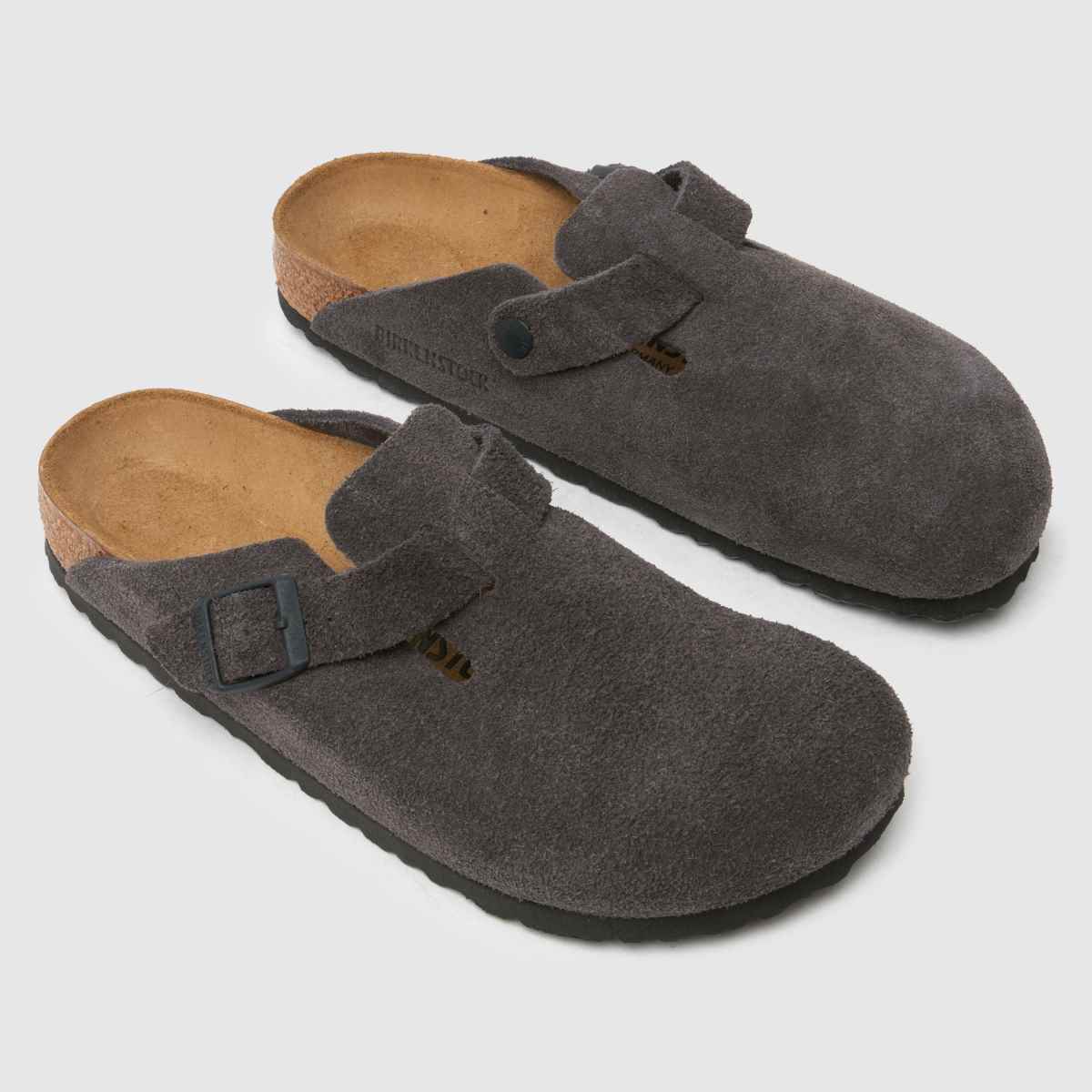 BIRKENSTOCK Boston keskeny szabású klumpa szandál szürke színben