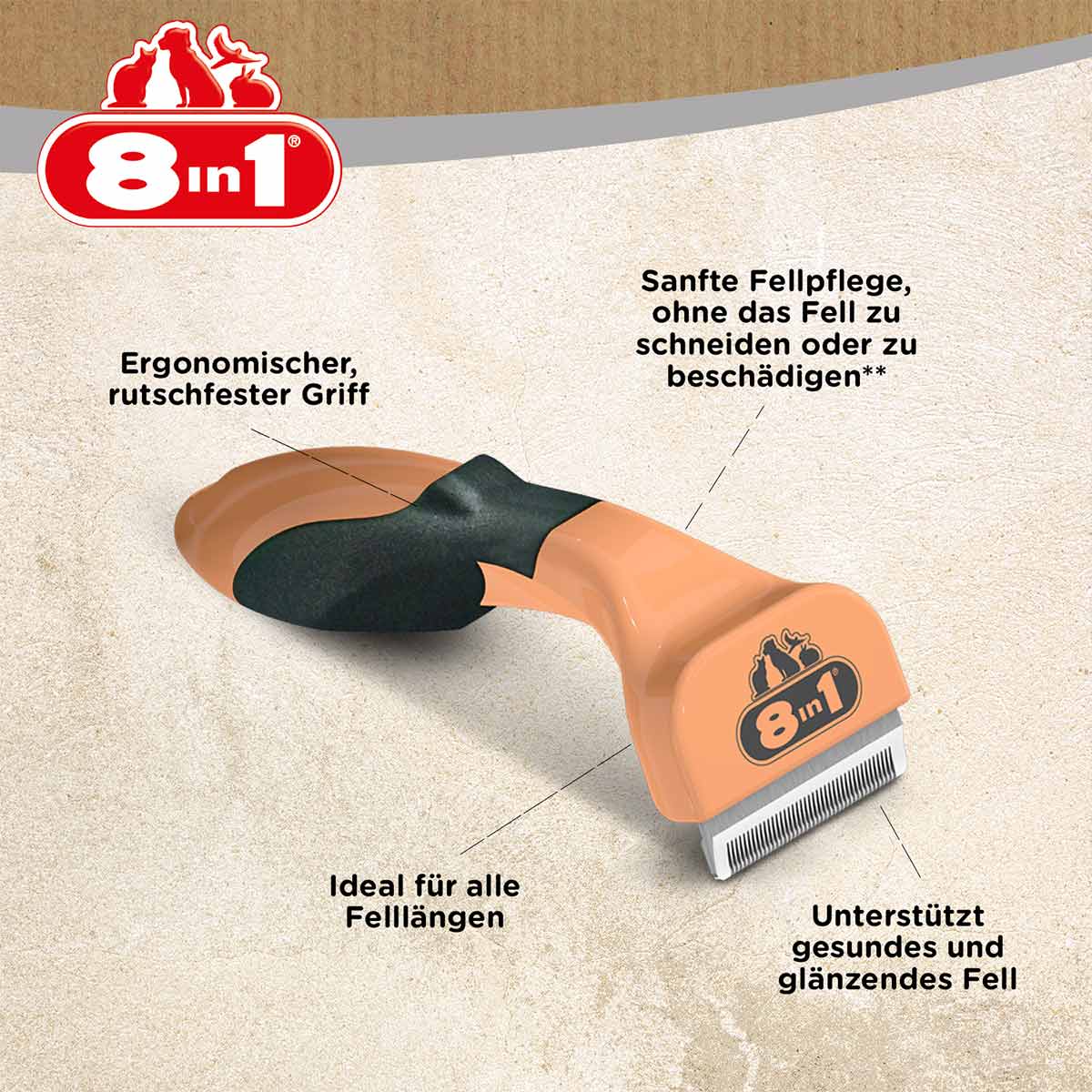 8in1 Unterfellbürste Perfect Coat DeShedder Katze