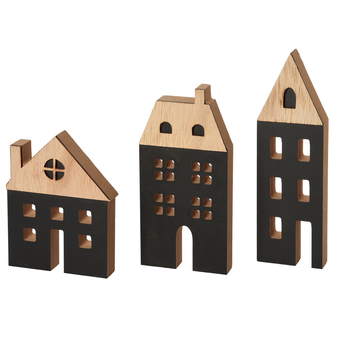3 Dekohäuschen aus Holz