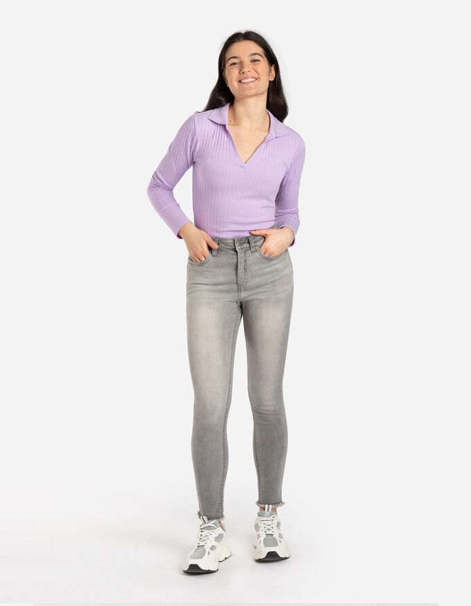 Langarm-Poloshirt - Baumwoll-Mix