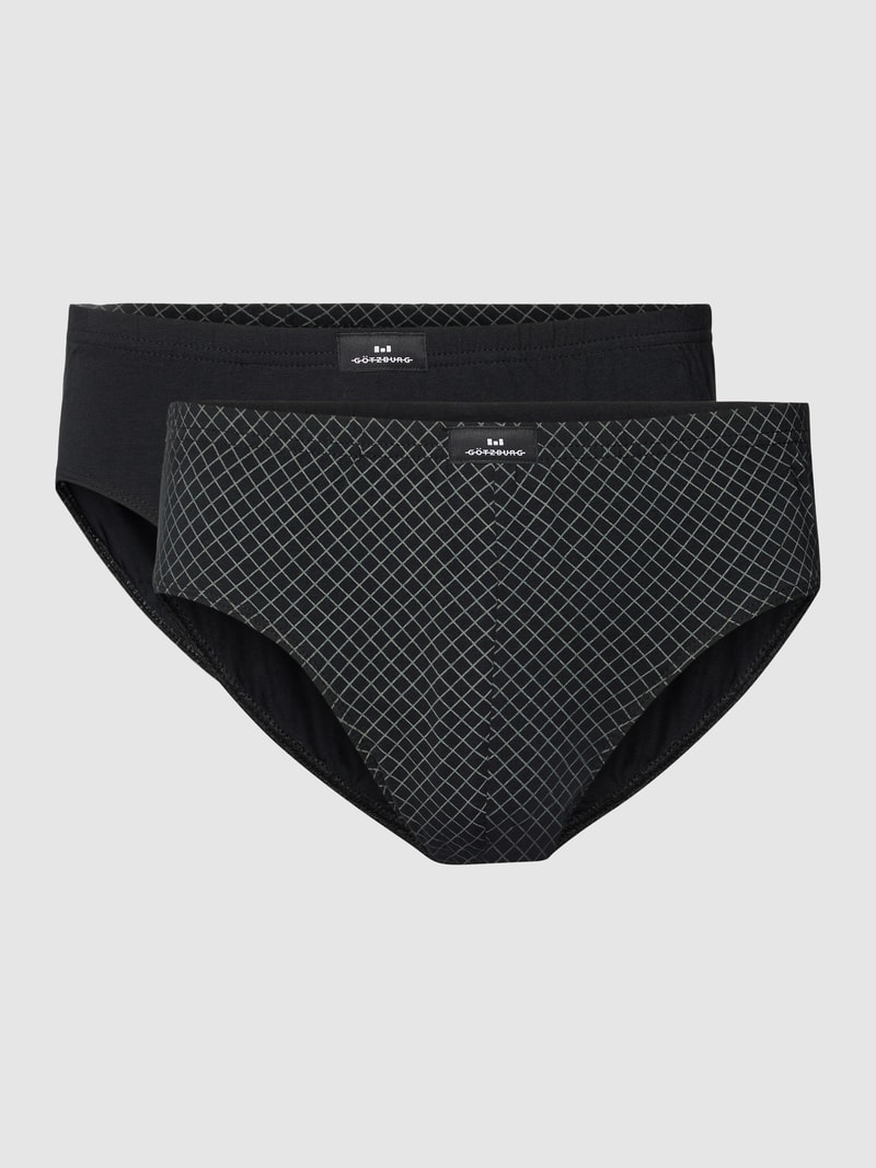 Slip mit Label-Detail 2er-Pack in schwarz