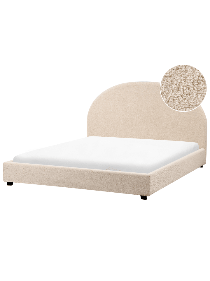 Beliani Doppelbett VAUCLUSE in Beige - (W) 174 x (H) 112 x (L) 214 cm günstig kaufen onesize