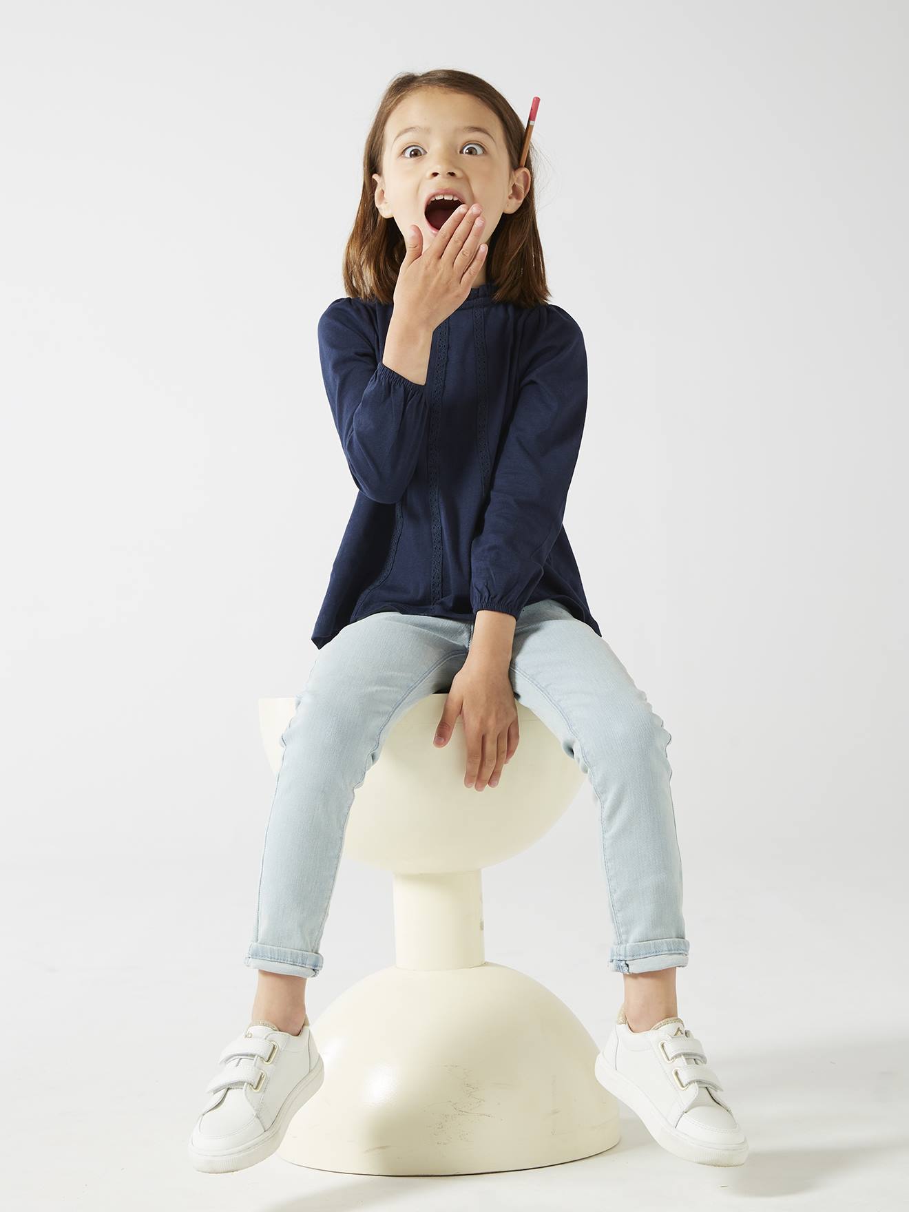 Vertbaudet Mädchen Jeggings BASIC Oeko-Tex - grau