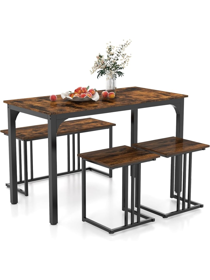 COSTWAY Esstisch 4er Set in Braun günstig kaufen onesize