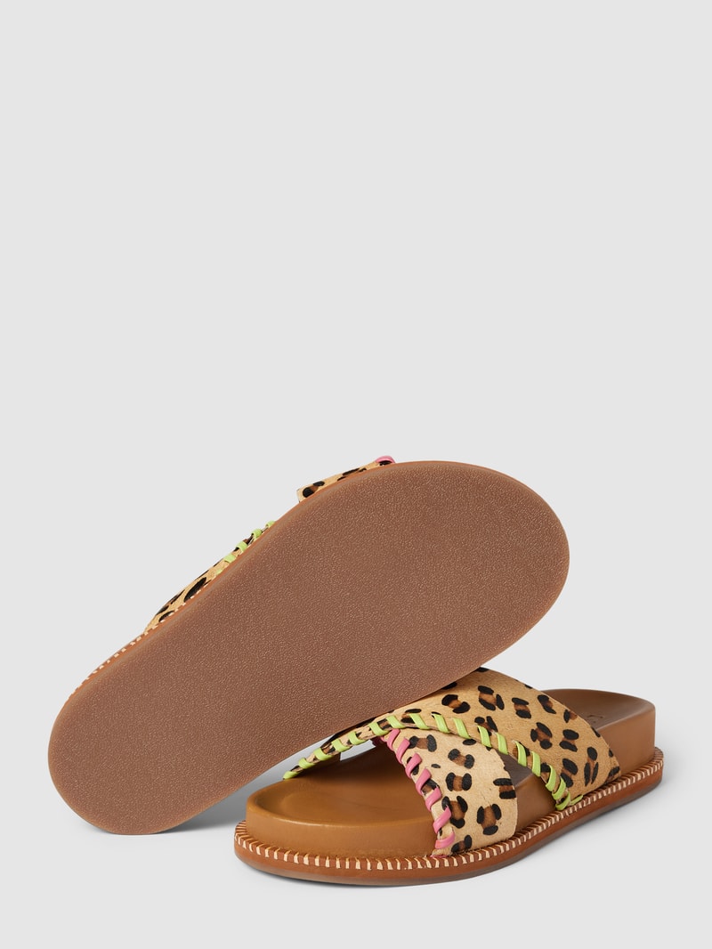 Sandalen mit Animal-print in hellbraun