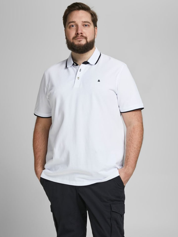 JACK & JONES PLUS Poloshirt in White günstig kaufen