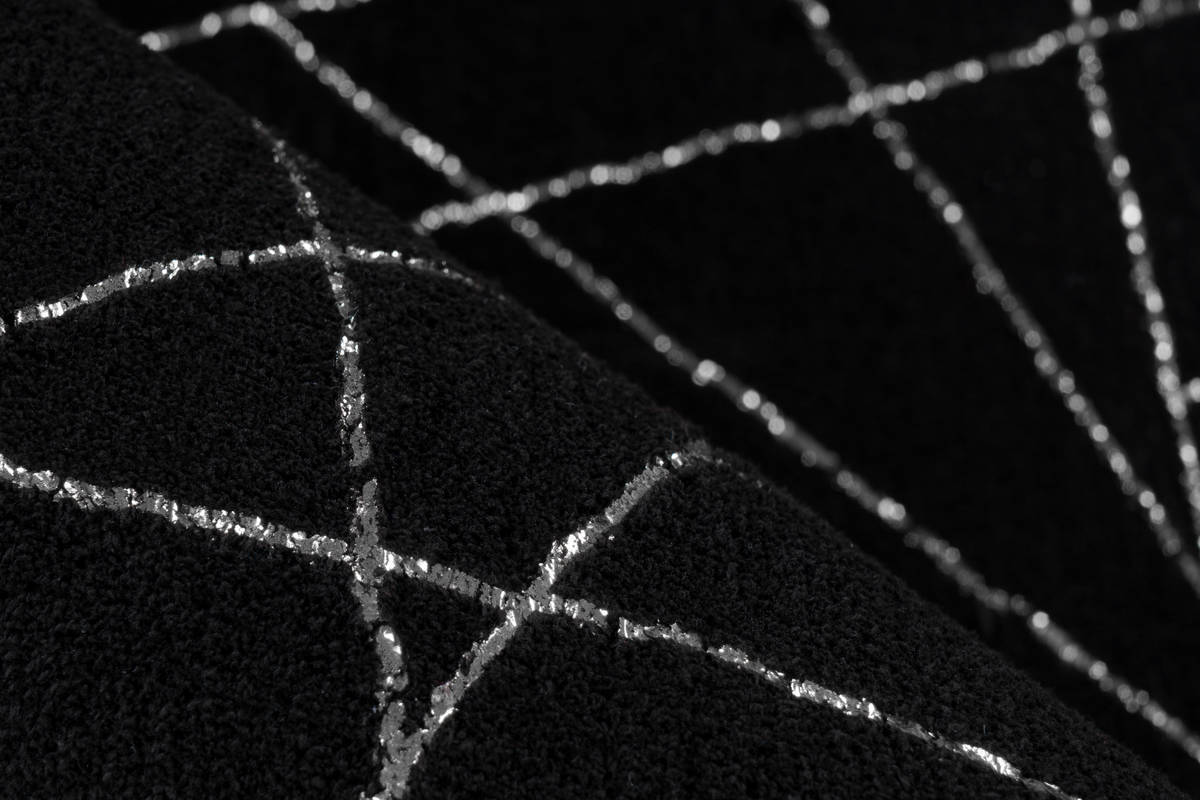 me gusta Teppich Schwarz / Silber 200cm x 290cm