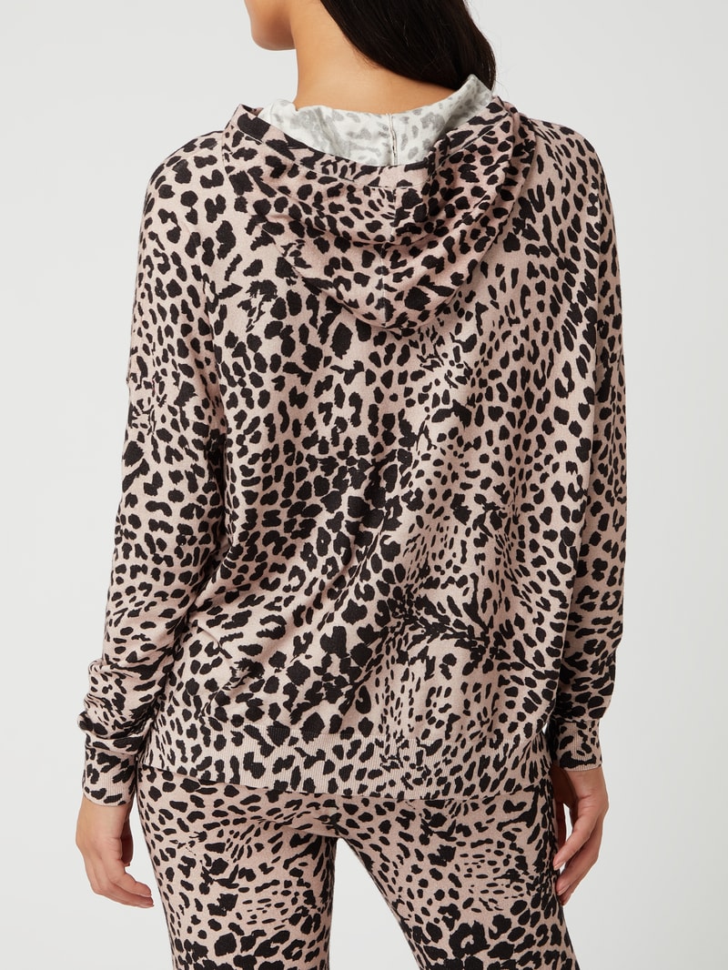 Hoodie mit Animal-Print in beige