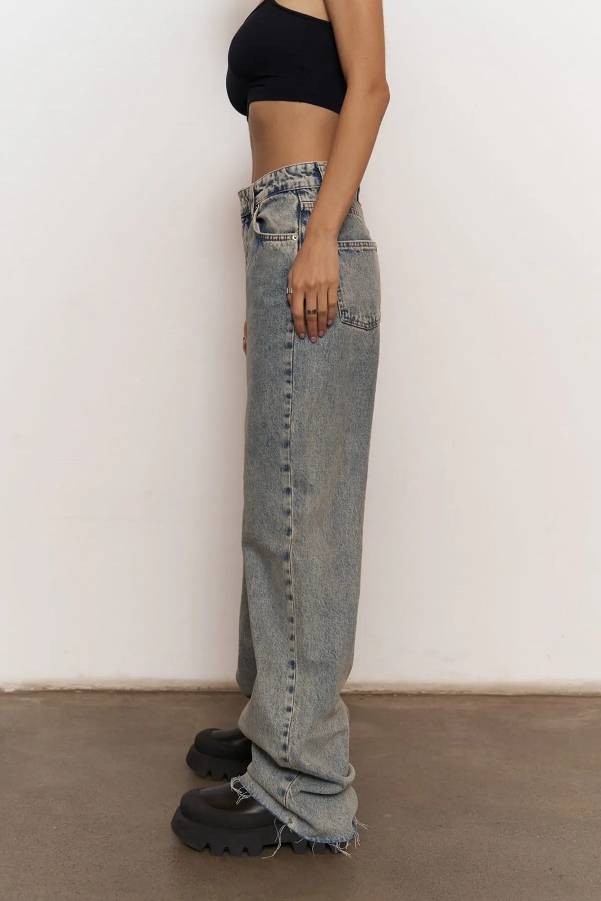 MAİ COLLECTİON  Marla Basic Dirty Green Jeanshose