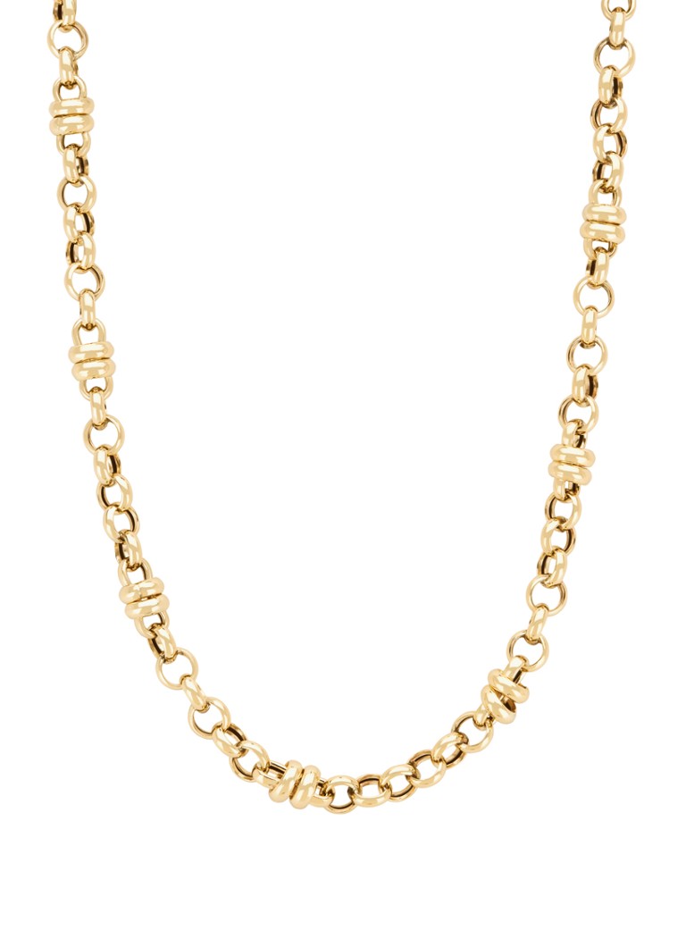 Diamond Point Yellow gold link necklace Timeless Treasures 45 cm