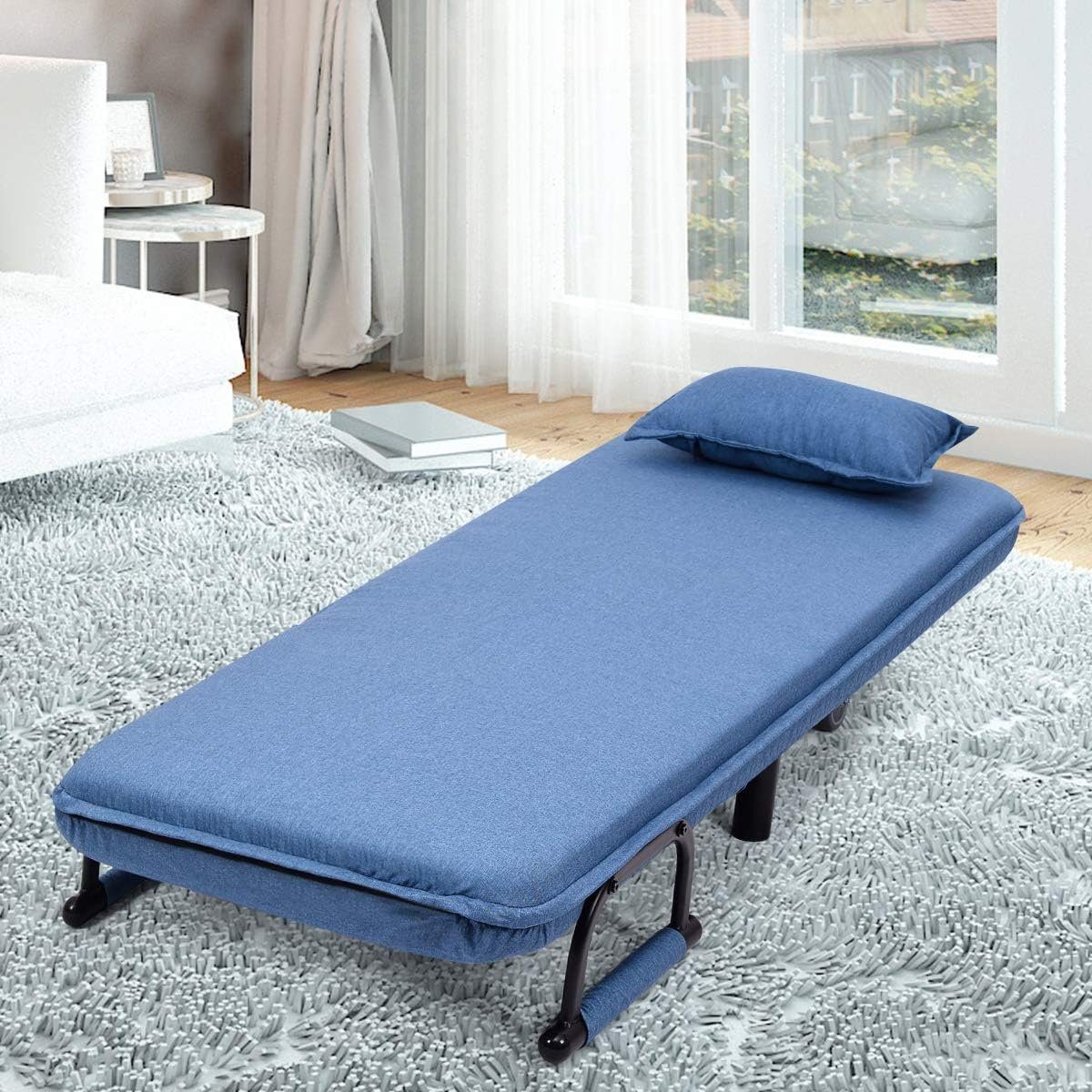 KOMFOTTEU Schlafsofa Klappsessel, mit verstellbarer Rückenlehne, bis 150kg