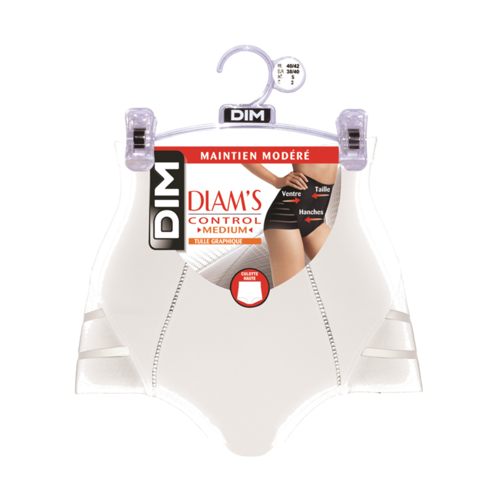 DIM Diam's Control Medium Culotte Taille Haute Blanc Minceur