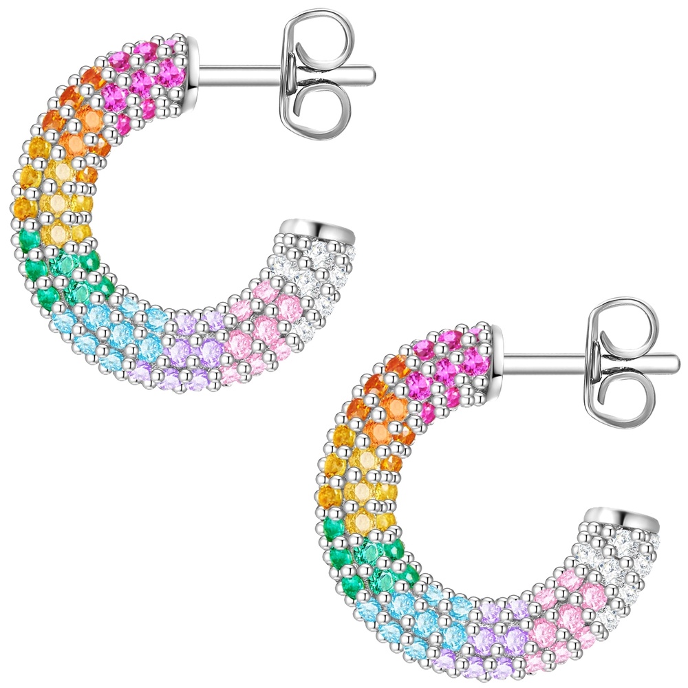 Glanzstücke München Créoles en argent Argent sterling Oxyde de zirconium (CZ) en Argent Boucles d'oreilles