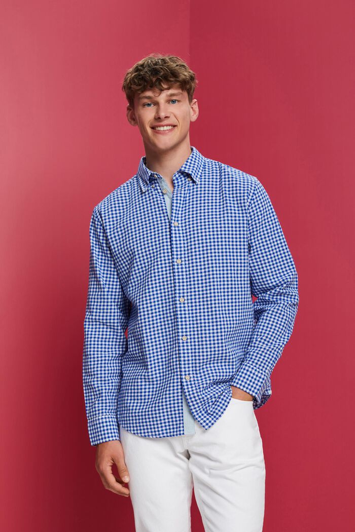 Button-Down-Hemd mit Vichy-Muster, 100% Baumwolle