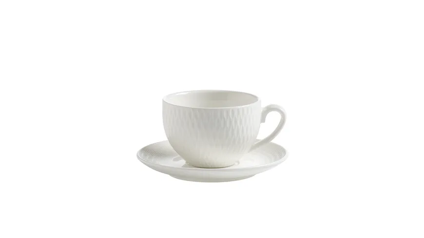 MAXWELL & WILLIAMS Diamonds round Espressotasse mit Untertasse, Porzellan Weiß