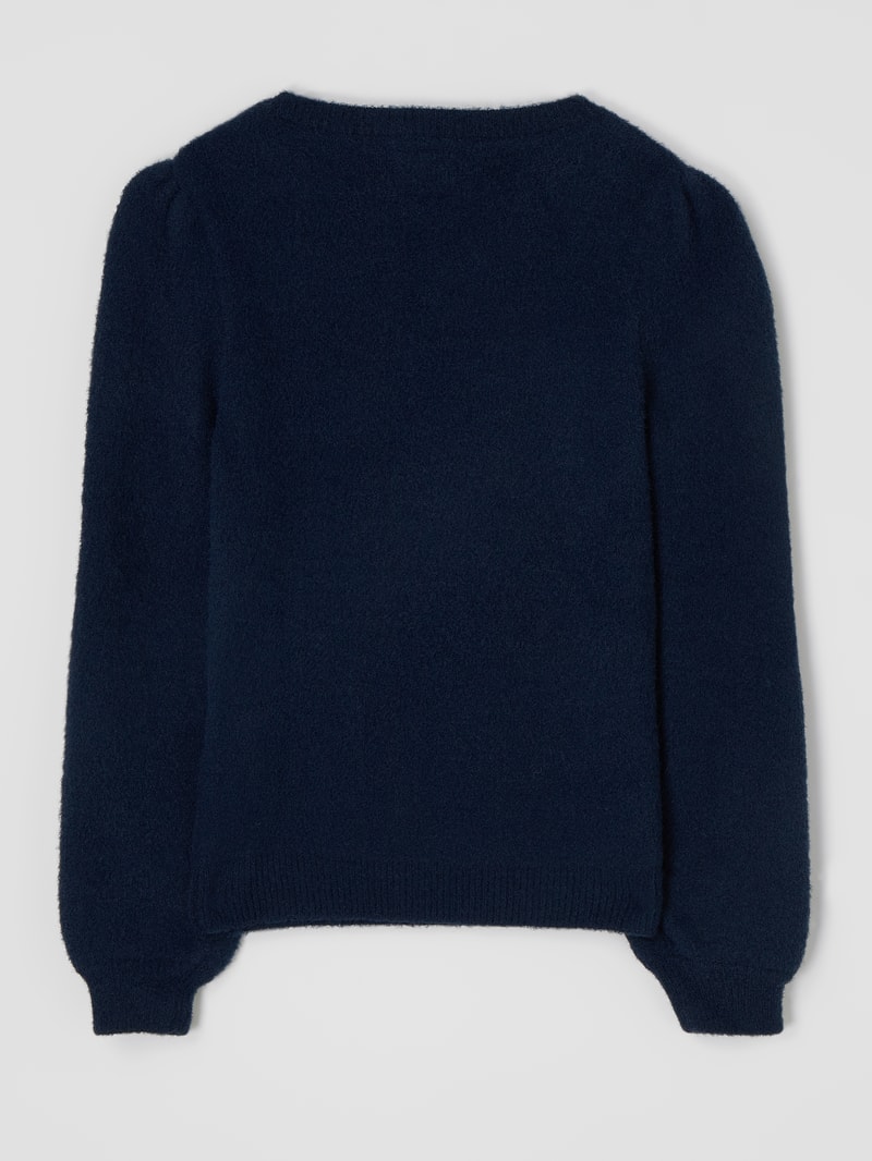 Pullover mit Logo aus Pailletten in marineblau
