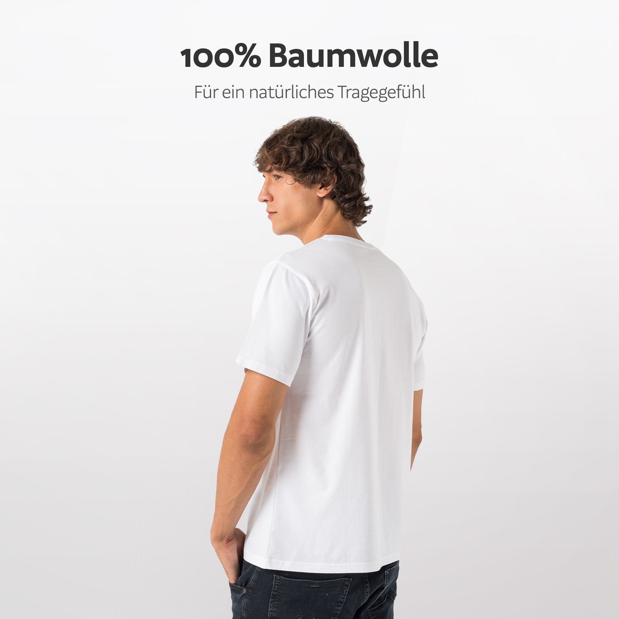 Burnell & Son T-Shirt Tshirt Herren aus 100% Baumwolle Regular Fit Basic Männer Set (S-5XL) (Packung, 3-tlg., 3er-Pack) in Unifarbe
