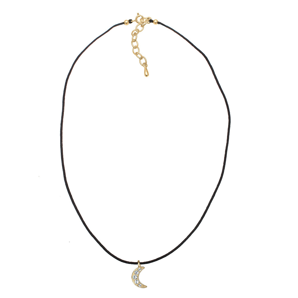 Elli Elli Collier Femme Choker Demi Lune Cristal -  (925/1000) Argent collier