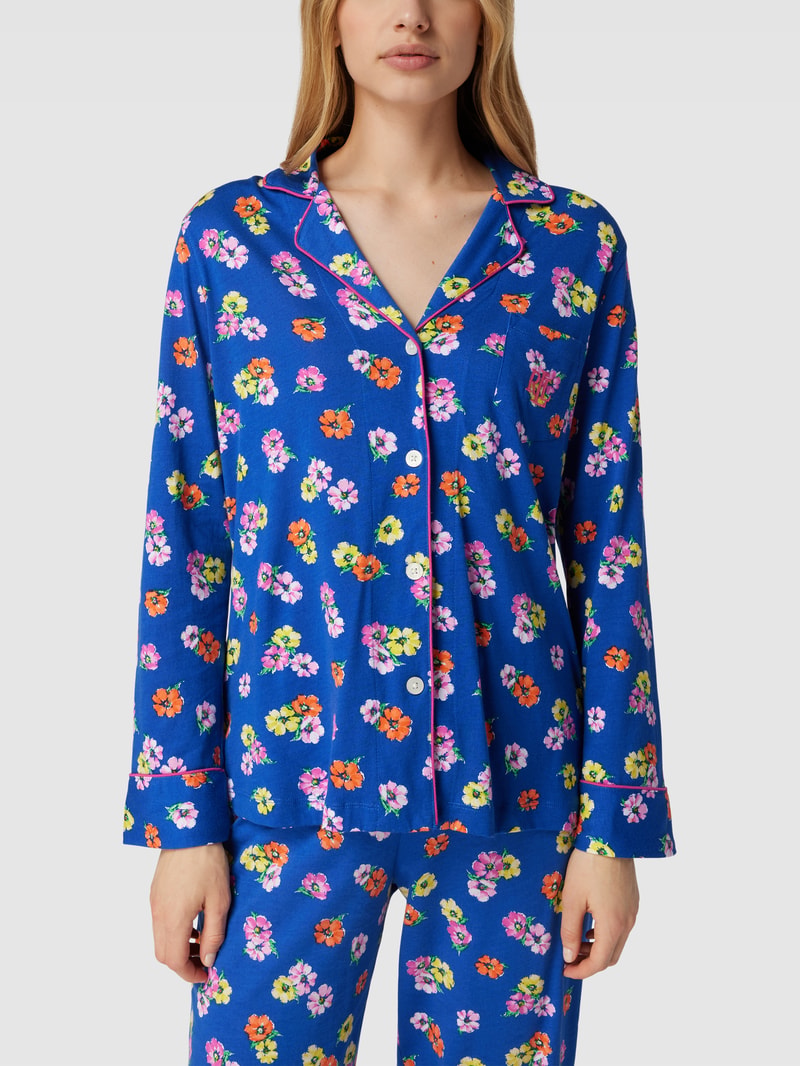 Pyjama mit Muster in marineblau